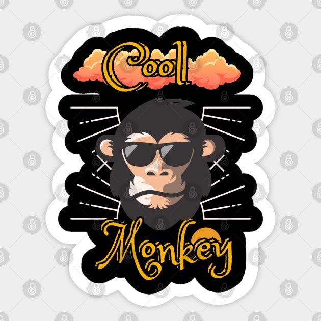 Cool Monkey Sticker by MakerMind8.2